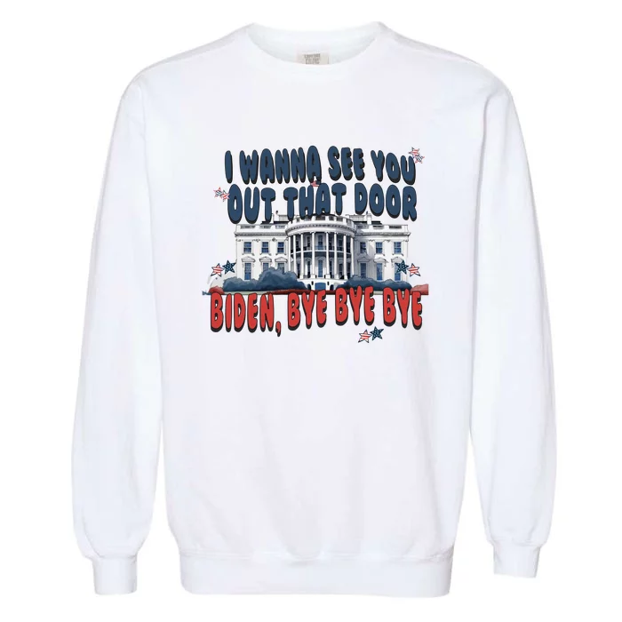 Funny Joe Biden Bye Bye Bye Garment-Dyed Sweatshirt