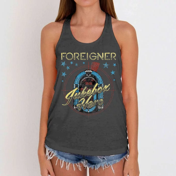 F.O.R.E.I.G.N.E.R Juke Box Hero Women's Knotted Racerback Tank