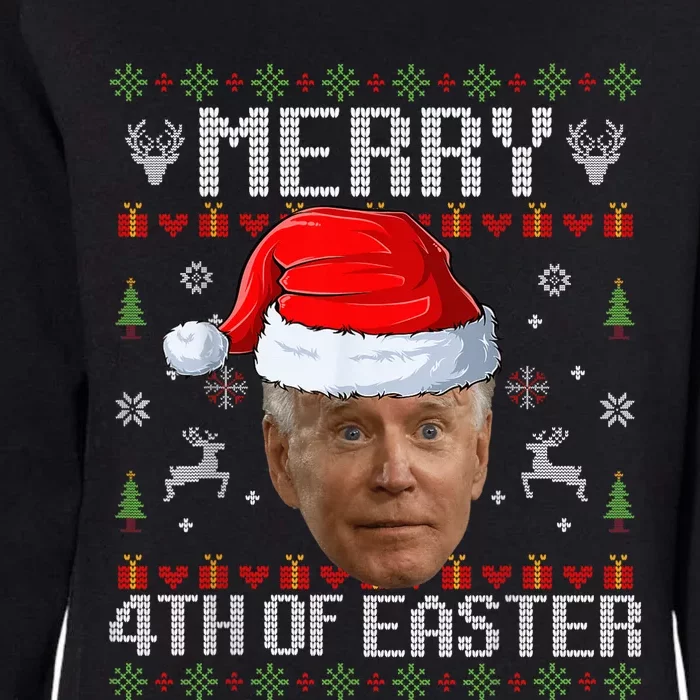 Funny Joe Biden Happy 4th Of Easter Ugly Christmas Sweater Womens California Wash Sweatshirt