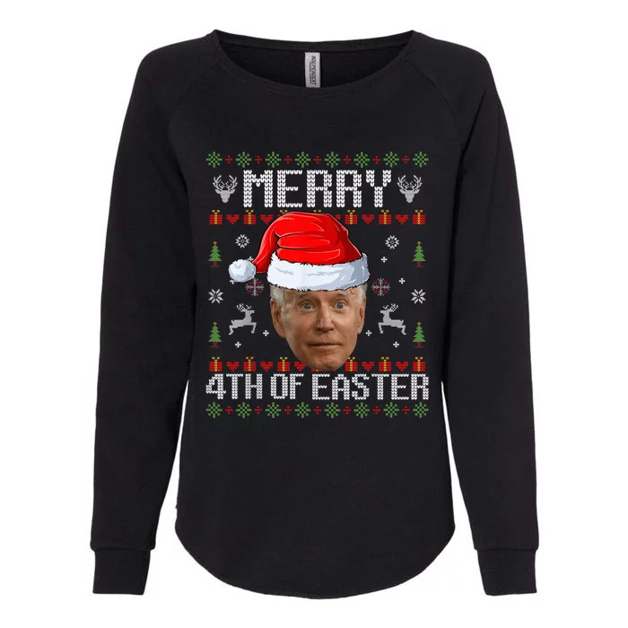 Funny Joe Biden Happy 4th Of Easter Ugly Christmas Sweater Womens California Wash Sweatshirt