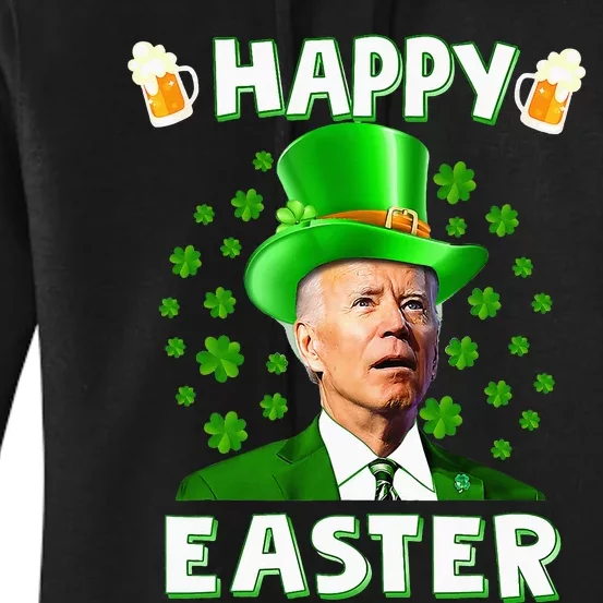 Funny Joe Biden Easter Confused St Patricks Day Women's Pullover Hoodie