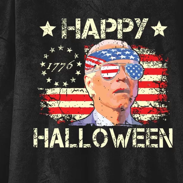 Funny Joe Biden 4th Of July Happy Halloween Us Flag Hooded Wearable Blanket