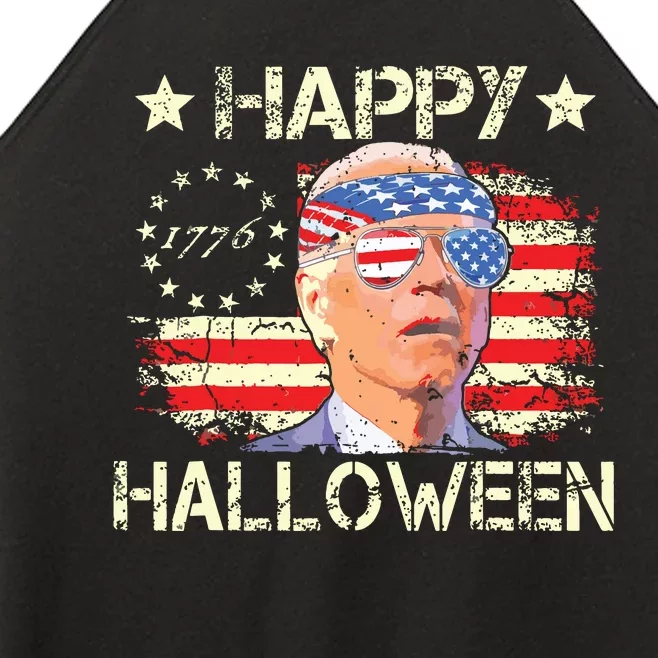 Funny Joe Biden 4th Of July Happy Halloween Us Flag Women’s Perfect Tri Rocker Tank