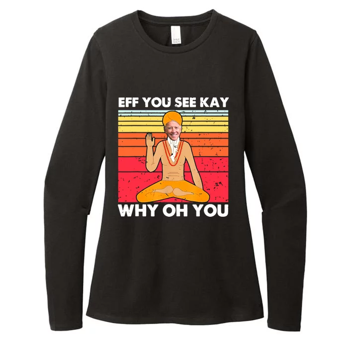 Funny Joe Biden Yoga Eff You See Kay Meditation Anti Biden Gift Womens CVC Long Sleeve Shirt