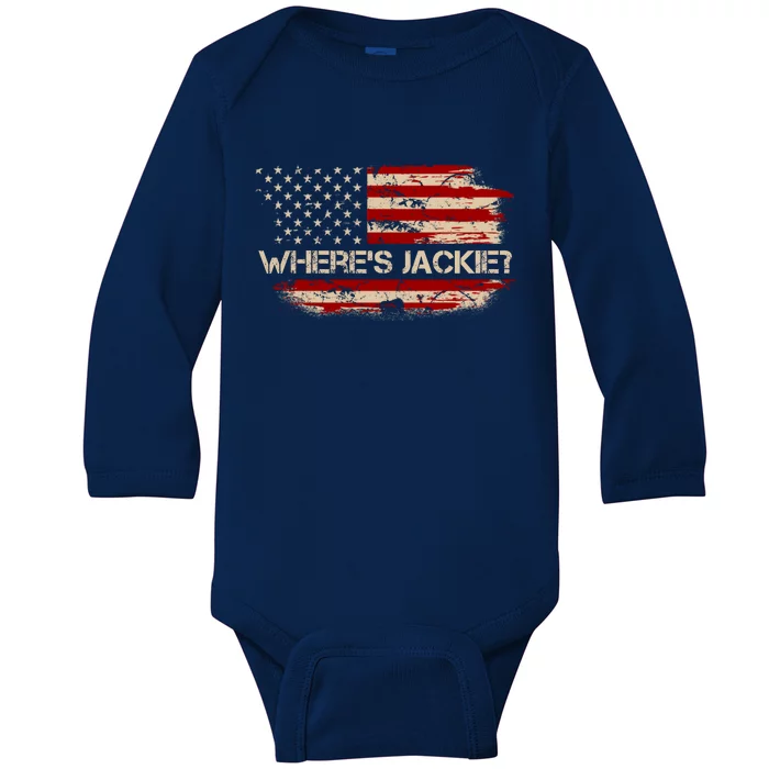 Funny Joe Biden Where's Jackie Baby Long Sleeve Bodysuit