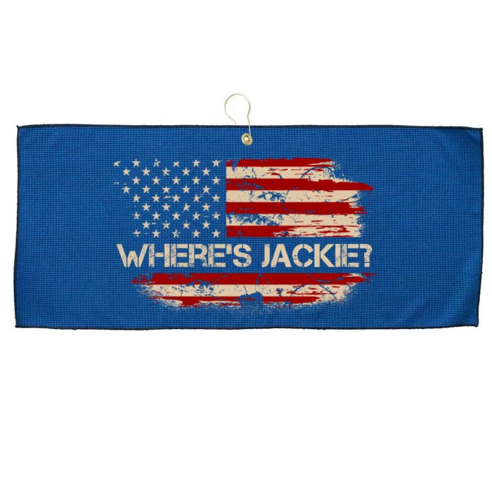 Funny Joe Biden Where's Jackie Large Microfiber Waffle Golf Towel