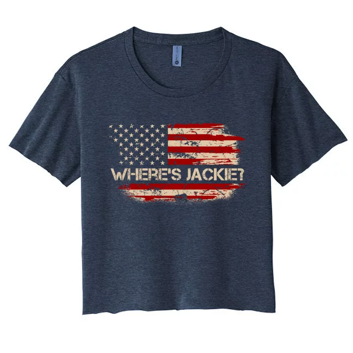 Funny Joe Biden Where's Jackie Women's Crop Top Tee