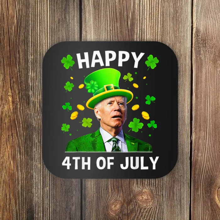 Funny Joe Biden St Patricks Day Happy 4th Of July Confused Coaster