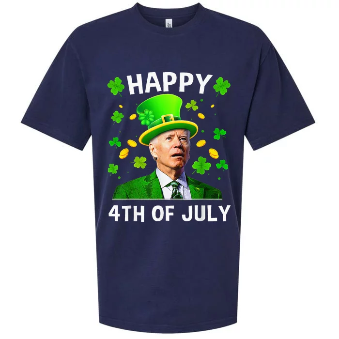 Funny Joe Biden St Patricks Day Happy 4th Of July Confused Sueded Cloud Jersey T-Shirt