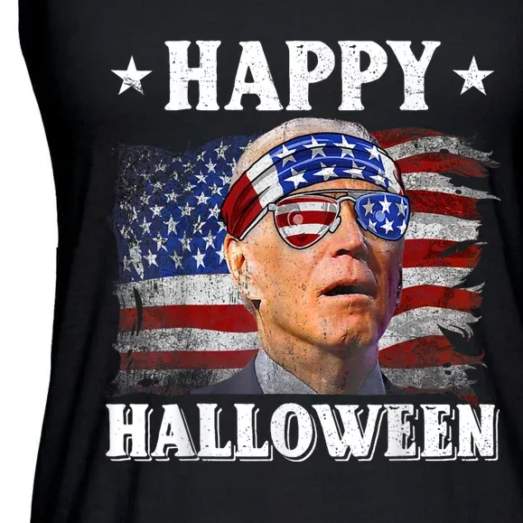 Funny Joe Biden Happy Halloween Confused 4th Of July Ladies Essential Flowy Tank