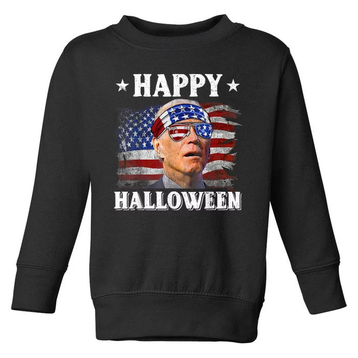 Funny Joe Biden Happy Halloween Confused 4th Of July Toddler Sweatshirt