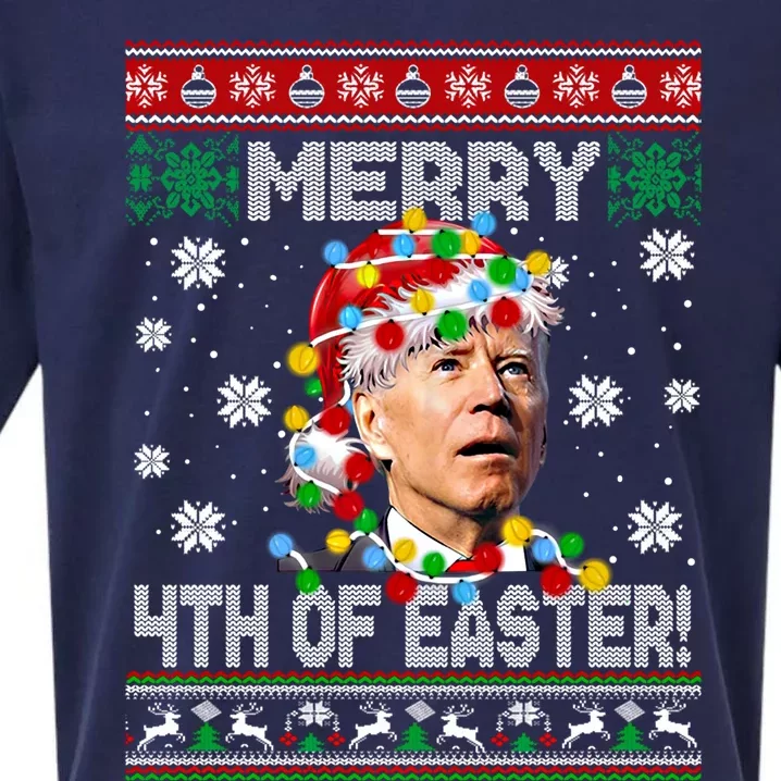 Funny Joe Biden Happy Easter Ugly Christmas Meaningful Gift Sueded Cloud Jersey T-Shirt