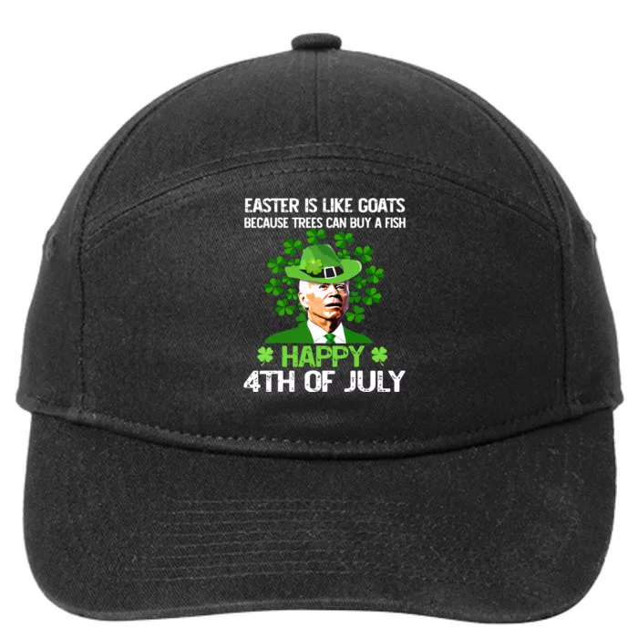 Funny Joe Biden Happy 4th Of July Confused St Patricks Day 7-Panel Snapback Hat