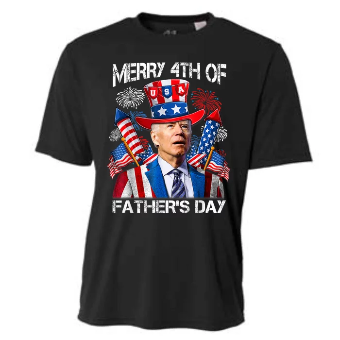 Funny Joe Biden Merry 4th Of Fathers Day 4th Of July USA Cooling Performance Crew T-Shirt