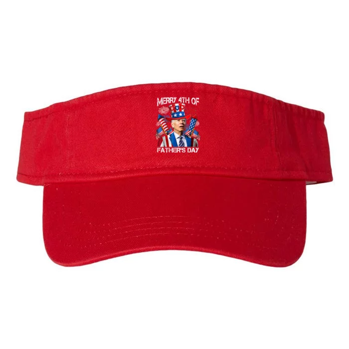 Funny Joe Biden Merry 4th Of Fathers Day 4th Of July USA Valucap Bio-Washed Visor