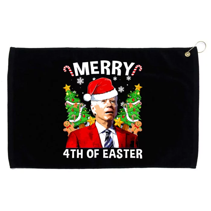 Funny Joe Biden Christmas Santa Hat Merry 4th Of Easter Xmas Grommeted Golf Towel