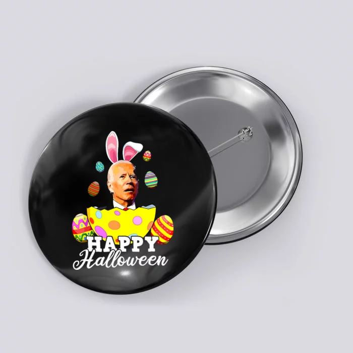 Funny Joe Biden Happy Halloween Confused Easter Biden Bunny Button