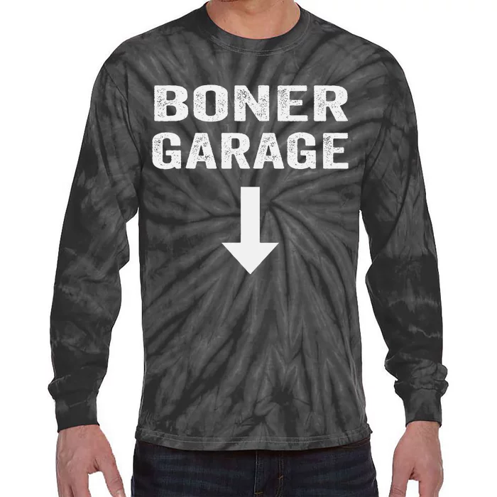 Funny Joke Boner Garage Tie-Dye Long Sleeve Shirt