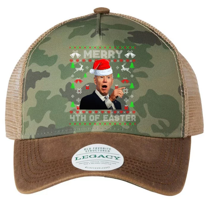 Funny Joe Biden Christmas Santa Hat Merry 4th Of Easter Xmas Legacy Tie Dye Trucker Hat