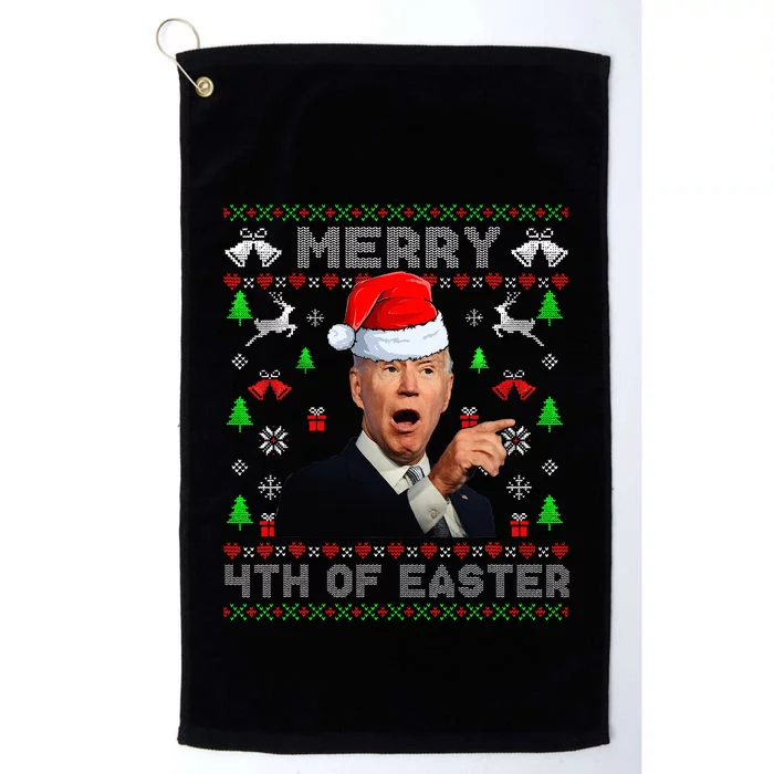 Funny Joe Biden Christmas Santa Hat Merry 4th Of Easter Xmas Platinum Collection Golf Towel