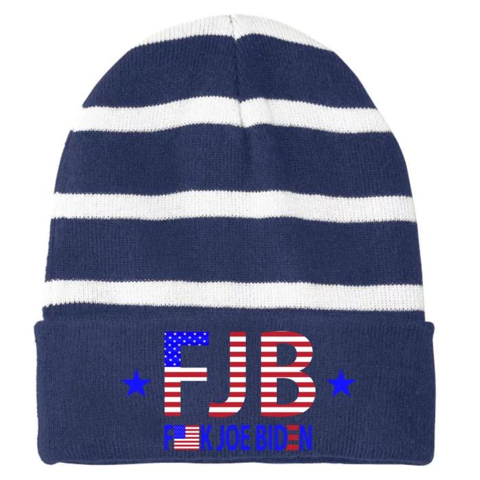 F Joe Biden FJB Striped Beanie with Solid Band