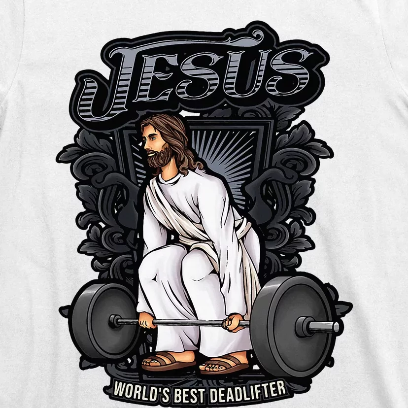 Funny Jesus Christian Weight Lifting Gym Gag Gifts T-Shirt