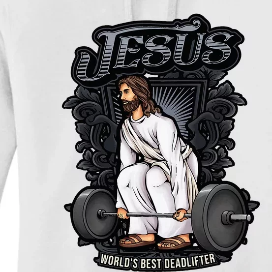 Funny Jesus Christian Weight Lifting Gym Gag Gifts Women's Pullover Hoodie