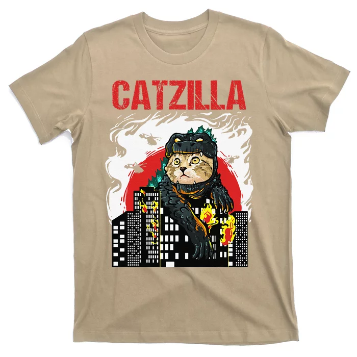 Funny Japanese Catzilla Cat Lover T-Shirt