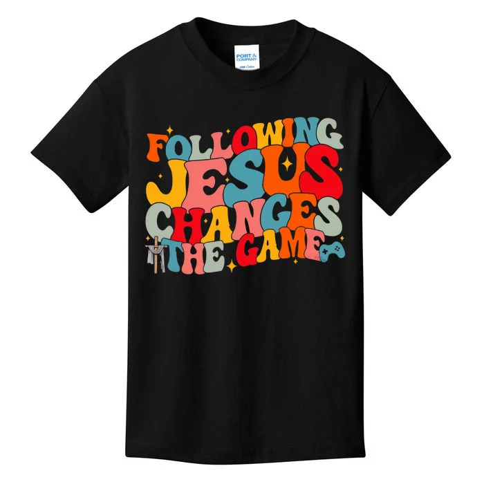 Following Jesus Changes The Game Faith Based Twists And Turns Vbs Crew Kids T-Shirt