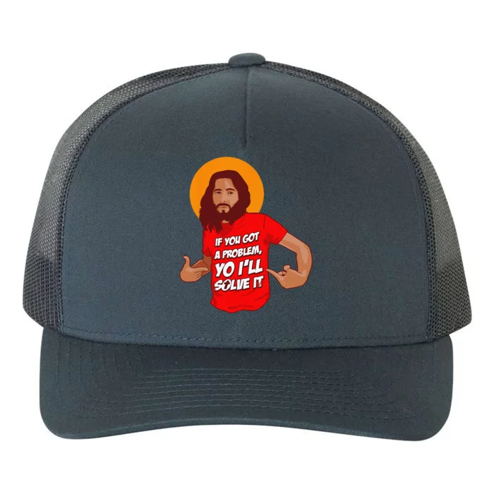 Funny Jesus Christian Meme Yo Ill Solve It Christmas Yupoong Adult 5-Panel Trucker Hat