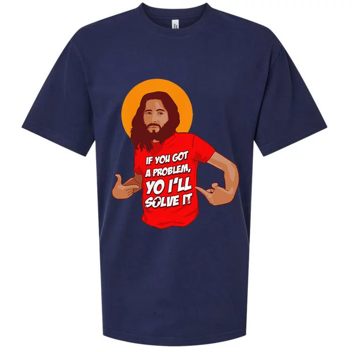 Funny Jesus Christian Meme Yo Ill Solve It Christmas Sueded Cloud Jersey T-Shirt