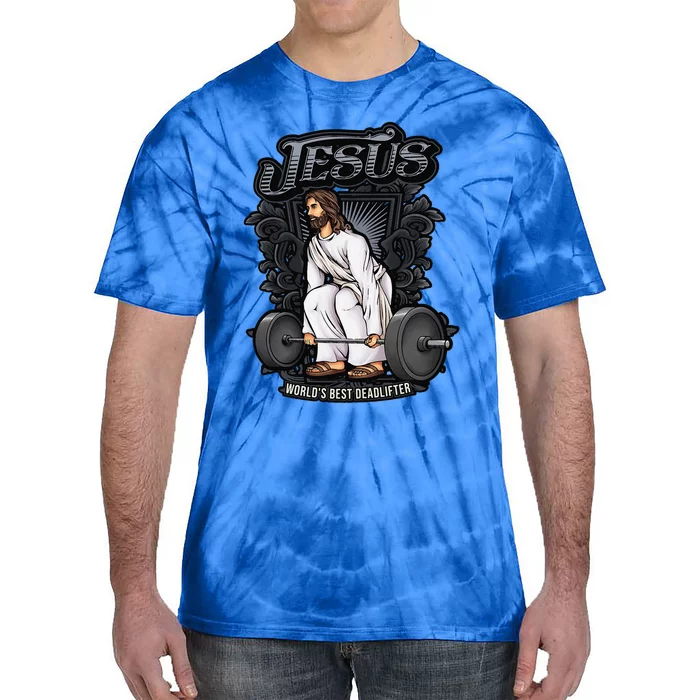 Funny Jesus Christian Weight Lifting Gym Gag Gifts Tie-Dye T-Shirt