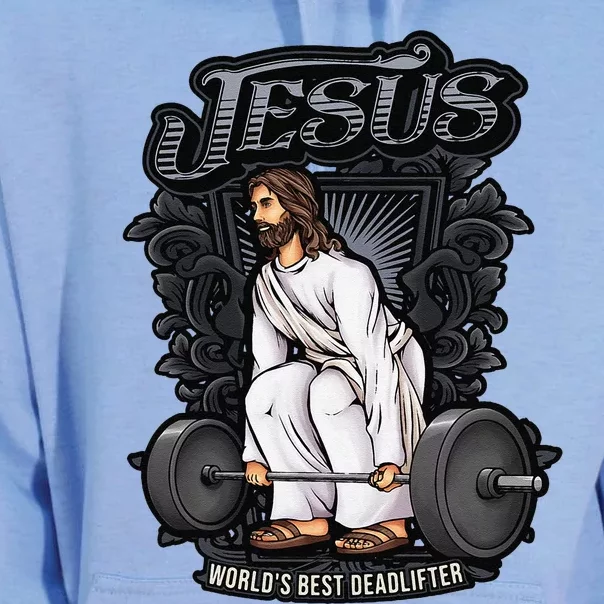 Funny Jesus Christian Weight Lifting Gym Gag Gifts Unisex Surf Hoodie