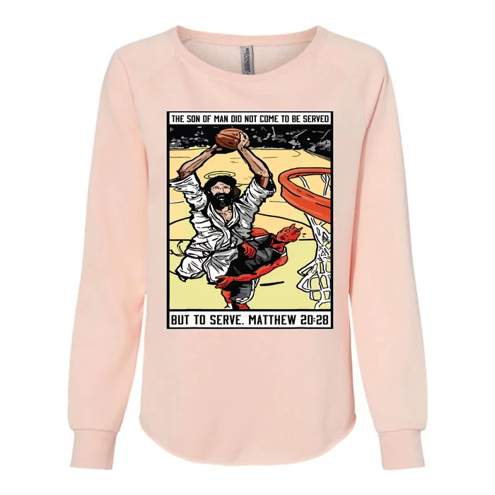 Funny Jesus Christian Playing Basketball Gift For Boy Womens California Wash Sweatshirt