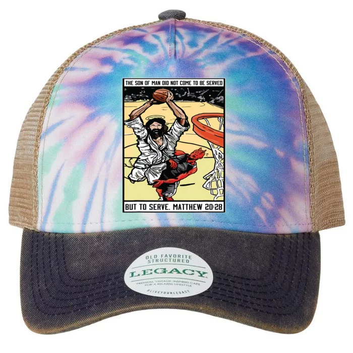 Funny Jesus Christian Playing Basketball Gift For Boy Legacy Tie Dye Trucker Hat