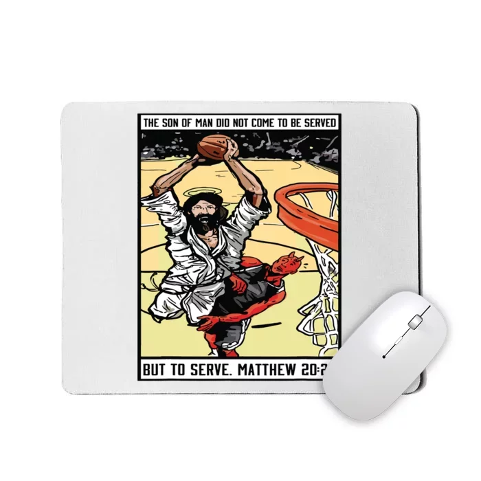 Funny Jesus Christian Playing Basketball Gift For Boy Mousepad