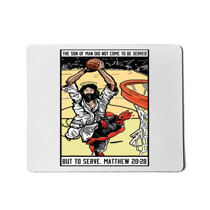 Funny Jesus Christian Playing Basketball Gift For Boy Mousepad