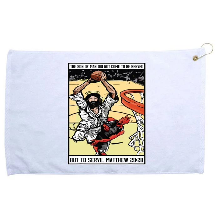 Funny Jesus Christian Playing Basketball Gift For Boy Grommeted Golf Towel