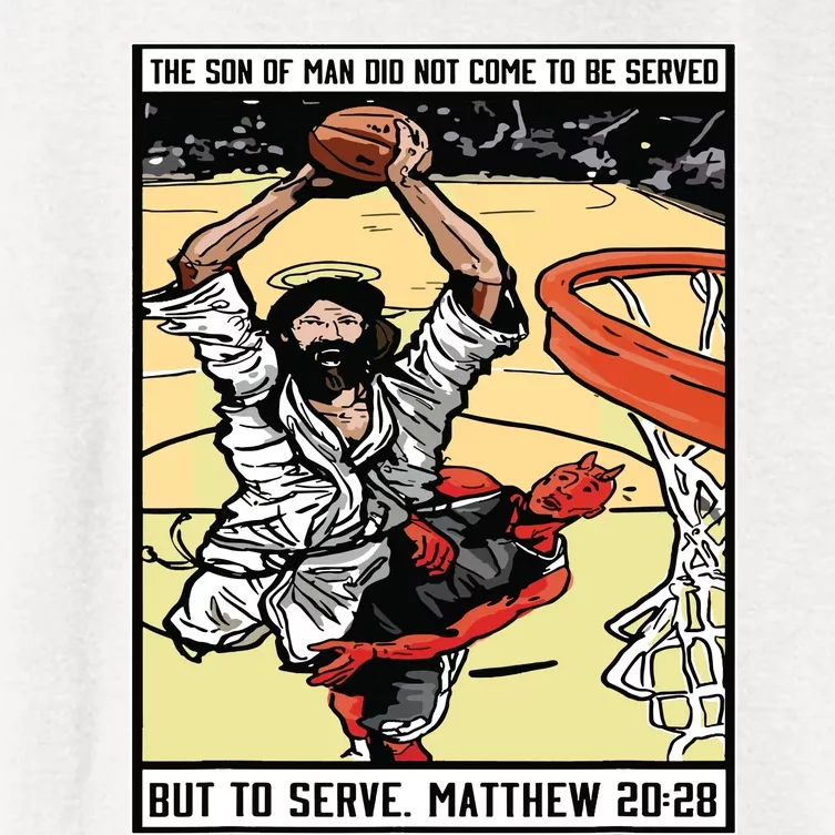 Funny Jesus Christian Playing Basketball Gift For Boy Women's Crop Top Tee