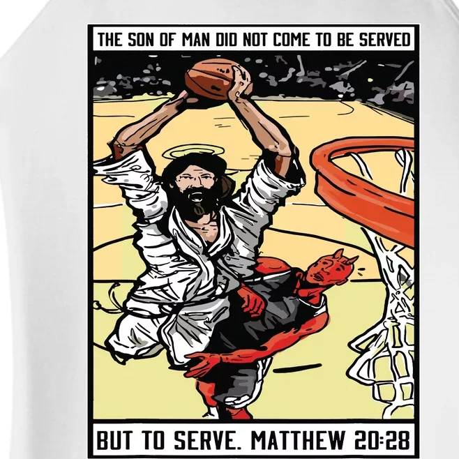 Funny Jesus Christian Playing Basketball Gift For Boy Women’s Perfect Tri Rocker Tank