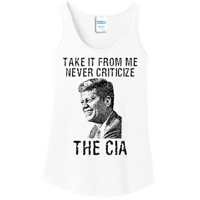 Funny JFK CIA Conspiracy Ladies Essential Tank