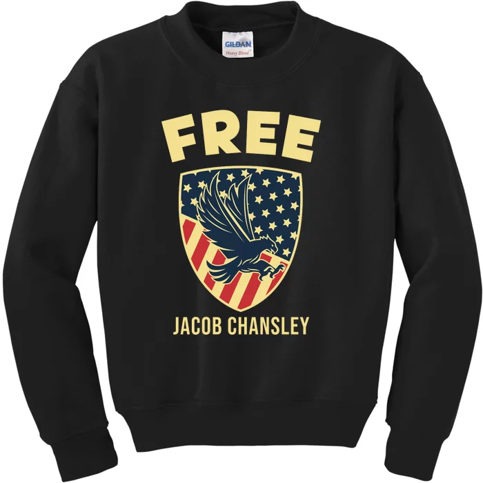 Free Jacob Chansley MAGA Conservative January 6 Kids Sweatshirt