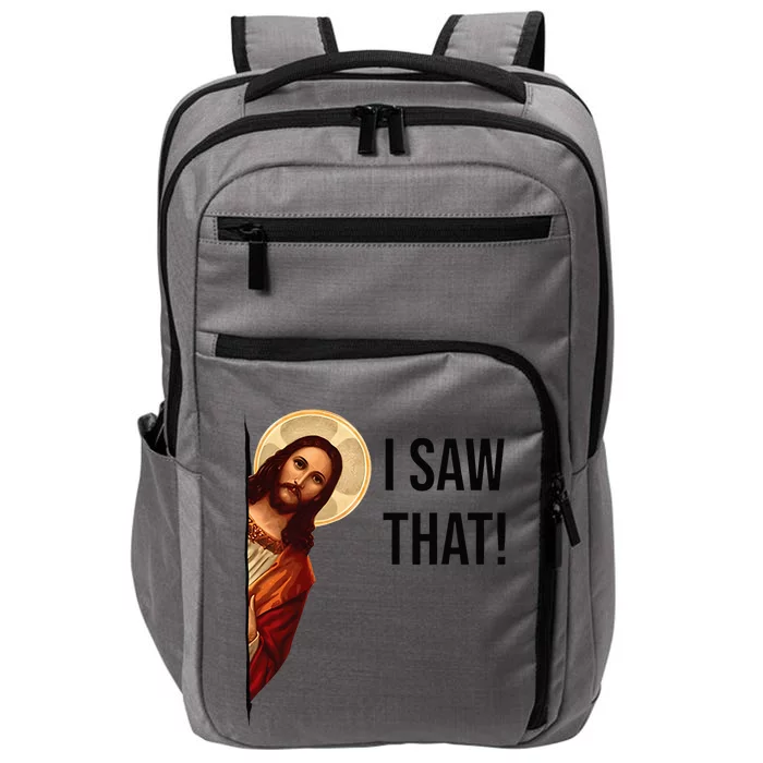 Funny Jesus Christ I Saw That Meme Religious Cool Retro God Impact Tech Backpack