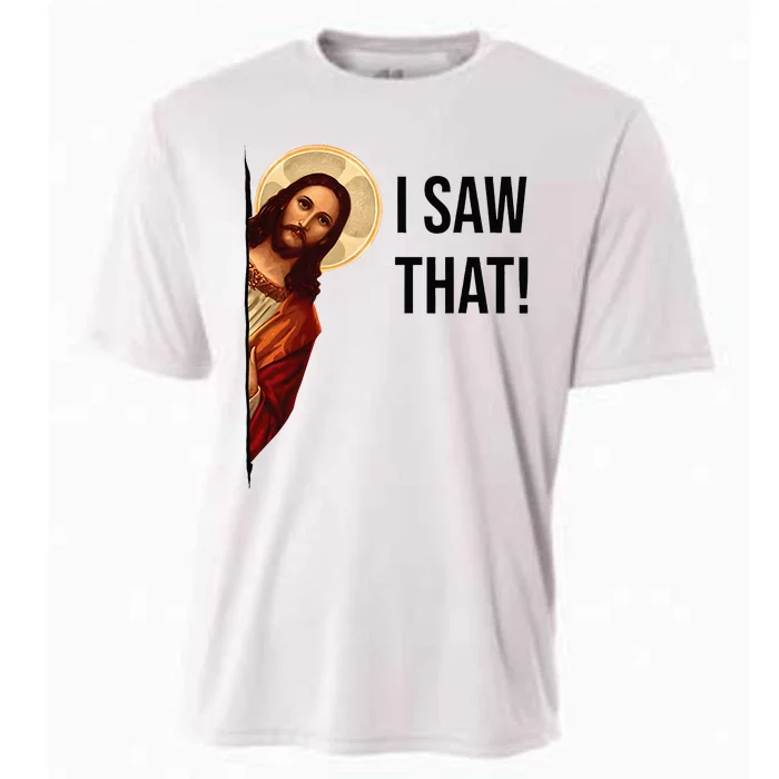 Funny Jesus Christ I Saw That Meme Religious Cool Retro God Cooling Performance Crew T-Shirt