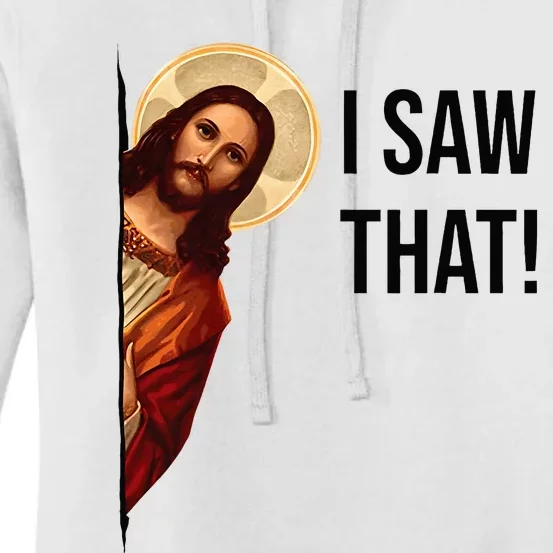 Funny Jesus Christ I Saw That Meme Religious Cool Retro God Women's Pullover Hoodie