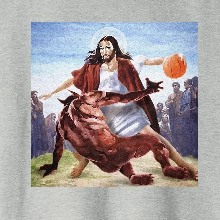 Funny Jesus Crossing Up The Devil Christian Women Gift Women's Crop Top Tee