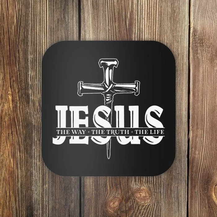 Funny Jesus Cross Three Nails Christian Vintage Coaster