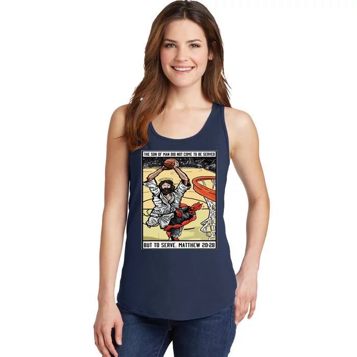 Funny Jesus Christian Playing Basketball Gift Ladies Essential Tank