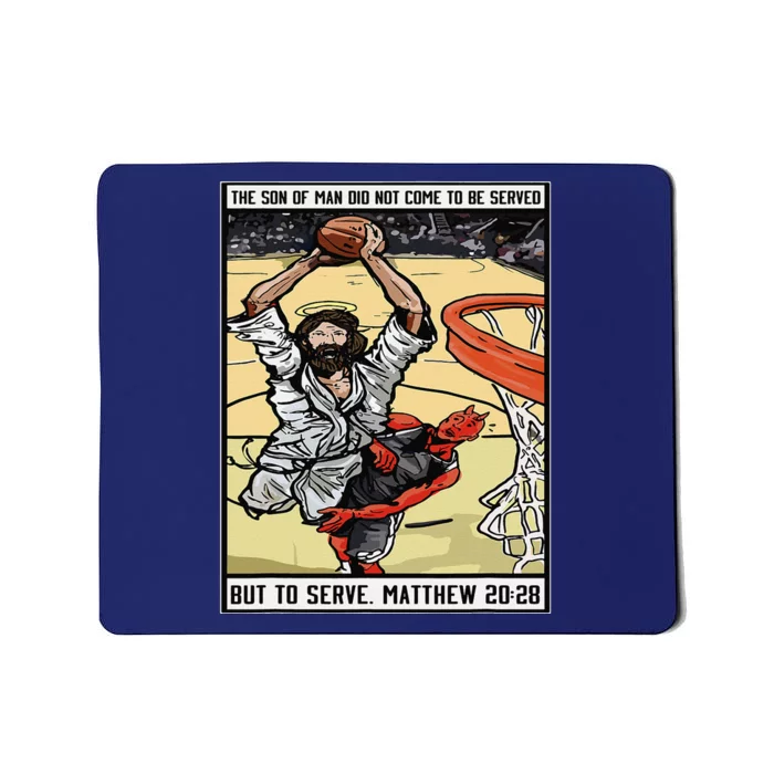 Funny Jesus Christian Playing Basketball Gift Mousepad