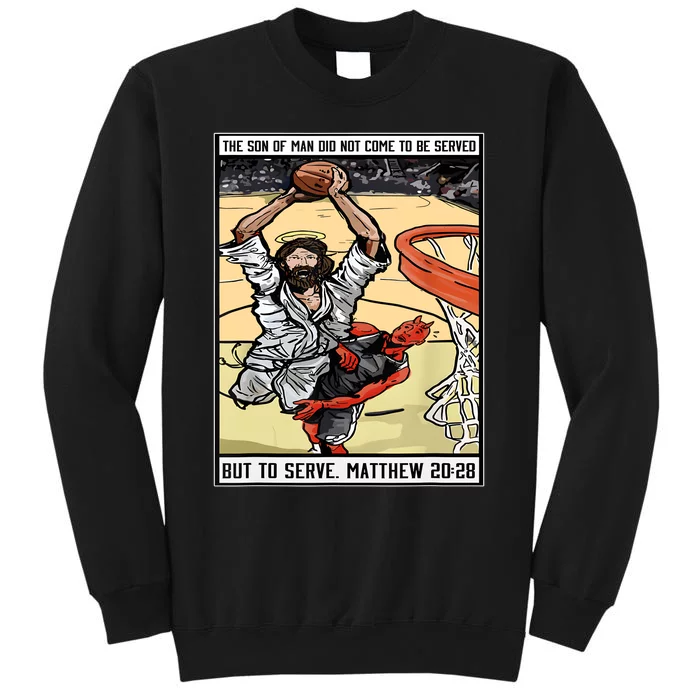 Funny Jesus Christian Playing Basketball Gift Tall Sweatshirt